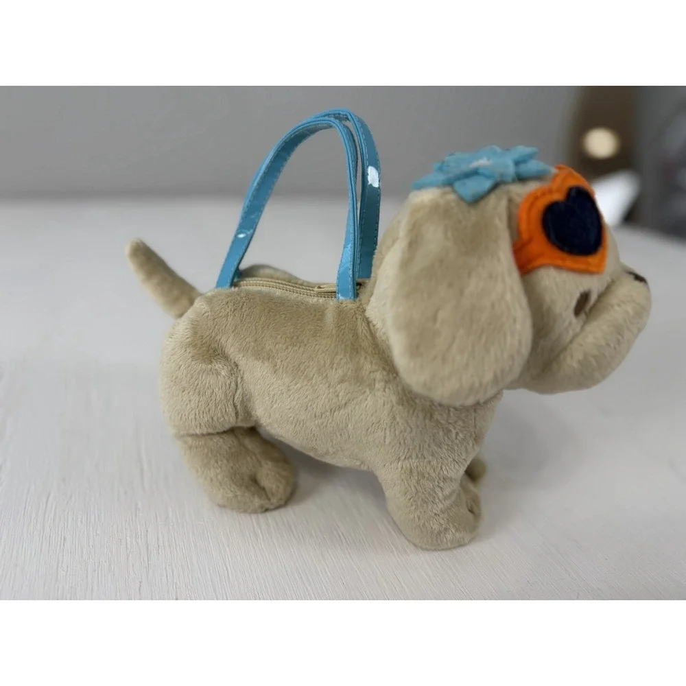 Gymboree Girl Beach Puppy Plush Purse Tropical-Bloom Tan Lab Labrador Dog 2010